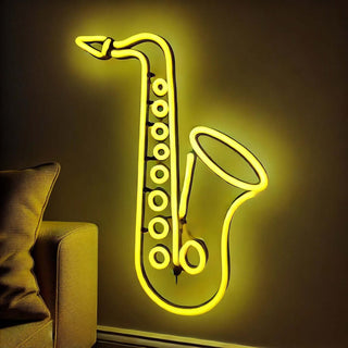 Scritta a Neon a forma di Sax misura cm 90 x cm 120