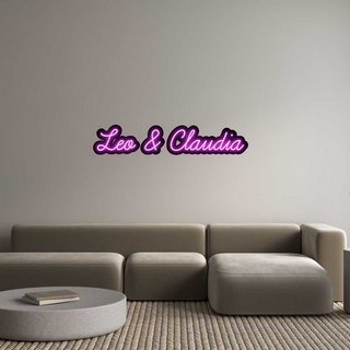 Scritta Neon Led Personalizzata Leo & Claudia